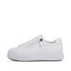 Rieker Macao Laced Platform Trainer - White Leather